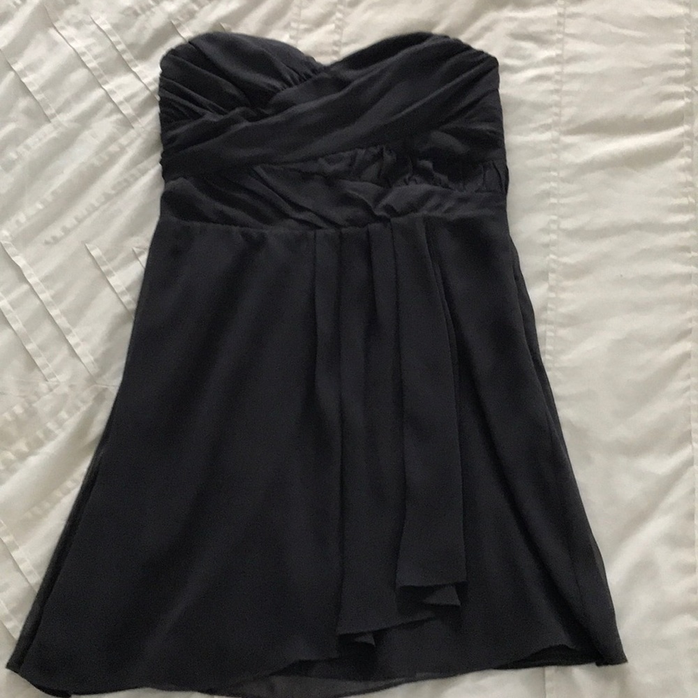 Gray chiffon cocktail dress
